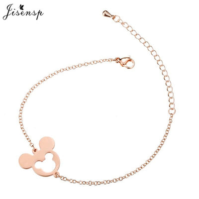 Jisensp Stainless Steel Mickey Bracelets for Women