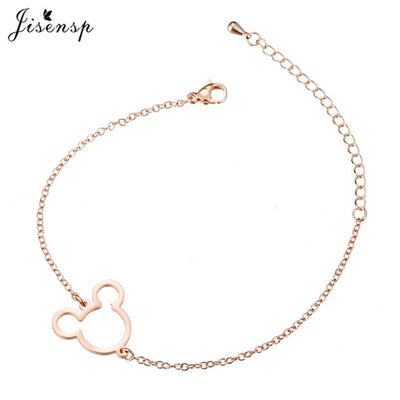 Jisensp Stainless Steel Mickey Bracelets for Women