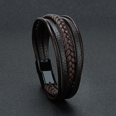 Leather Bracelets & Bangles in Black and Brown Color with Magnetic Elegent Bracelet for Man