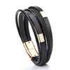 Leather Bracelets & Bangles in Black and Brown Color with Magnetic Elegent Bracelet for Man