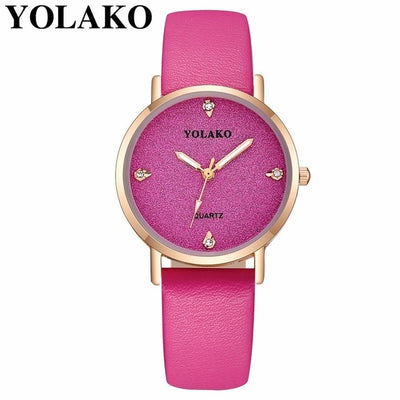 YOLAKO Women's Watch Fashion Luxury Leather Starry Sky