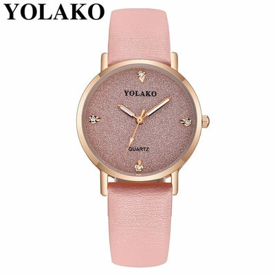 YOLAKO Women's Watch Fashion Luxury Leather Starry Sky