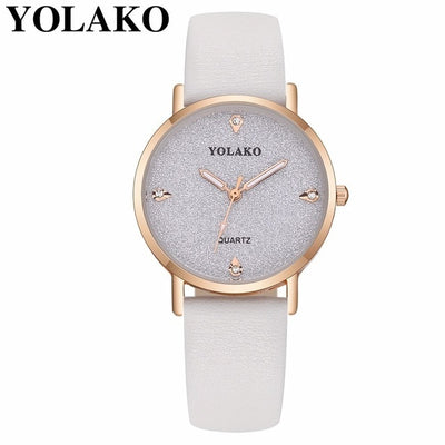 YOLAKO Women's Watch Fashion Luxury Leather Starry Sky