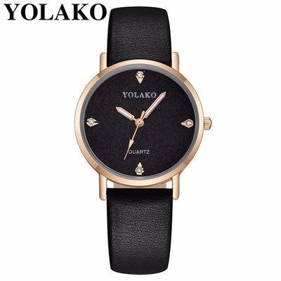 YOLAKO Women's Watch Fashion Luxury Leather Starry Sky