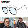 Avengers Tony stark Sunglasses Men Square Driving Sun Glasses For Male