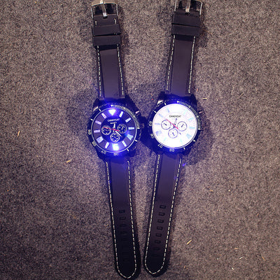 Fashion Men Watches 7 Color Led Lights Glow Watches Dual Display Men Sports