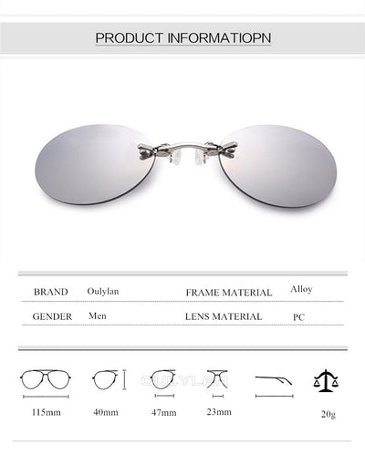 Oulylan Matrix Morpheus Round Rimless Sunglasses Men