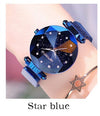 Luxury ladies watch magnet stainless steel mesh with starry fashion diamond