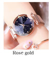 Luxury ladies watch magnet stainless steel mesh with starry fashion diamond