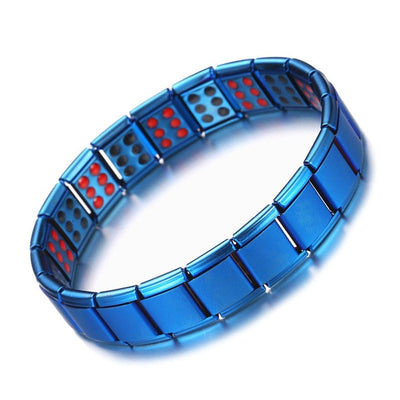 New 4 Color Blue Stainless Steel Chains Health Energy Balance Germanium Magnetic Bracelet For Men