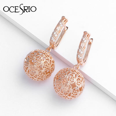 New Big Pattern Hollow Ball Long Earrings for Women