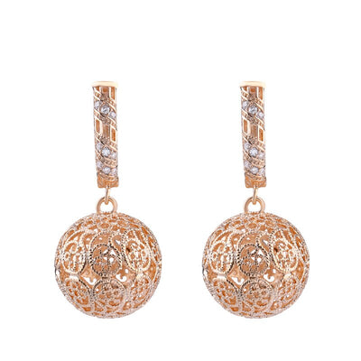 New Big Pattern Hollow Ball Long Earrings for Women