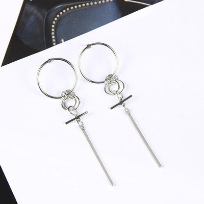 Earrings Brincos Silver Long Korean Earrings For Women