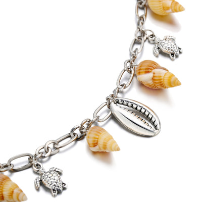 Boho Ocean Beach Chain Anklet Sea Shell Starfish Turtle Charm  Anklet for Women