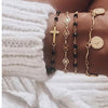 4 PCS/Set Gold Cross Charm Bracelets