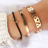 4 PCS/Set Gold Cross Charm Bracelets