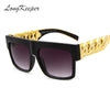 LongKeeper Fashion Gold Metal Chain Kim Kardashian Beyonce Sunglasses Vintage Hip Hop