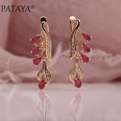 328 Anniversary 585 Rose Gold Multicolor Water Drop Earrings