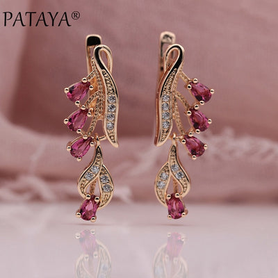 328 Anniversary 585 Rose Gold Multicolor Water Drop Earrings