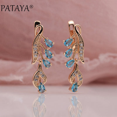 328 Anniversary 585 Rose Gold Multicolor Water Drop Earrings