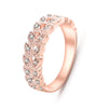 Top Quality Gold Concise Classical CZ Crystal Wedding Ring Rose Gold Color