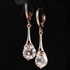 White CZ Stone Crystal Pierced Dangle Drop Earrings