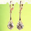 White CZ Stone Crystal Pierced Dangle Drop Earrings