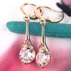 White CZ Stone Crystal Pierced Dangle Drop Earrings