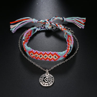 Vintage OM Rune Weave Anklets For Women