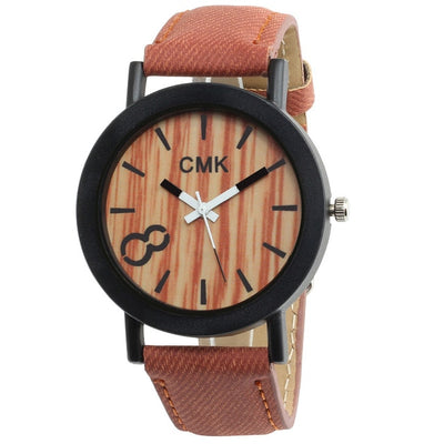 Fashion Luxury Imitation Wood Grain Watch Men