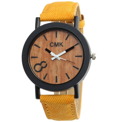 Fashion Luxury Imitation Wood Grain Watch Men