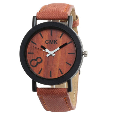 Fashion Luxury Imitation Wood Grain Watch Men