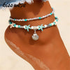 Vintage Shell Beads Anklets For Women New Multi Layer Anklet Leg