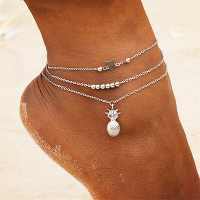 Boho Opal Female Anklets Barefoot Crochet Sandals