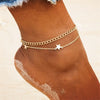 Boho Opal Female Anklets Barefoot Crochet Sandals