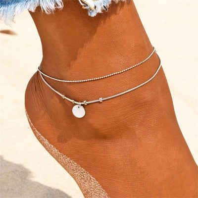 Boho Opal Female Anklets Barefoot Crochet Sandals