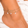 Boho Opal Female Anklets Barefoot Crochet Sandals