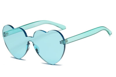 New Fashion cute sexy retro Love Heart  Rimless Sunglasses Women