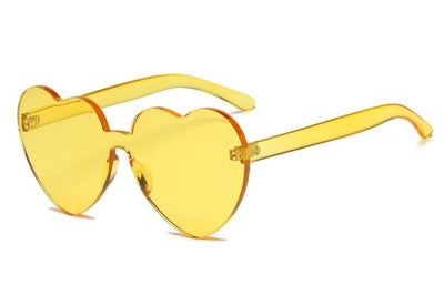 New Fashion cute sexy retro Love Heart  Rimless Sunglasses Women