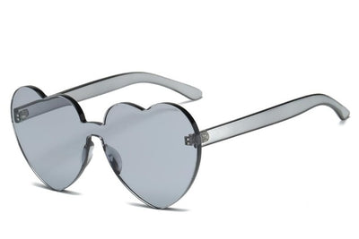 New Fashion cute sexy retro Love Heart  Rimless Sunglasses Women