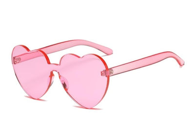 New Fashion cute sexy retro Love Heart  Rimless Sunglasses Women