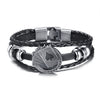 Vnox Lucky Vintage Men's Leather Bracelet Playing Cards