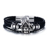 Vnox Lucky Vintage Men's Leather Bracelet Playing Cards