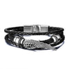 Vnox Lucky Vintage Men's Leather Bracelet Playing Cards