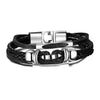 Vnox Lucky Vintage Men's Leather Bracelet Playing Cards