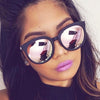 cat eye pink sunglasses woman shades mirror female square sun glasses