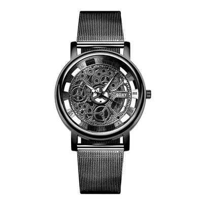 Fashion SOXY Watch Silver & Golden Luxury Hollow Steel Watches Men