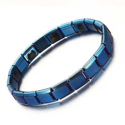 New 4 Color Blue Stainless Steel Chains Health Energy Balance Germanium Magnetic Bracelet For Men