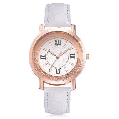 New ladies watch Rhinestone Leather Bracelet Wristwatch Women