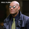 Oulylan Matrix Morpheus Round Rimless Sunglasses Men